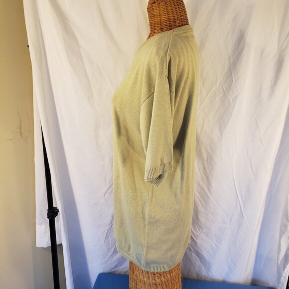 Bogari Men's Tan Cotton Short Sleeve Turtleneck Sweater - M - Picture 2 of 4